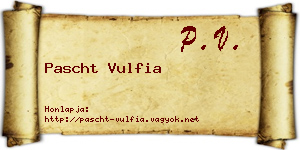 Pascht Vulfia névjegykártya